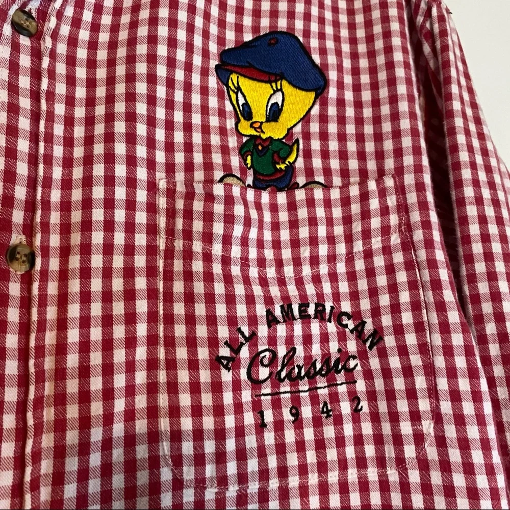 Vintage Acme Clothing Co All American Classic Plaid Embroidered Button Up Size M - Picture 4 of 10